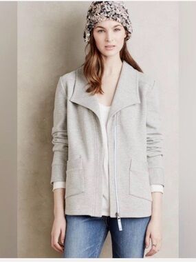 Anthropologie Saturday Sunday Sightseer Knit Swing Blazer Jacket Grey S